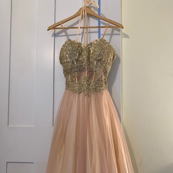 Pink Designer Prom Dress - Picture 1 of 6